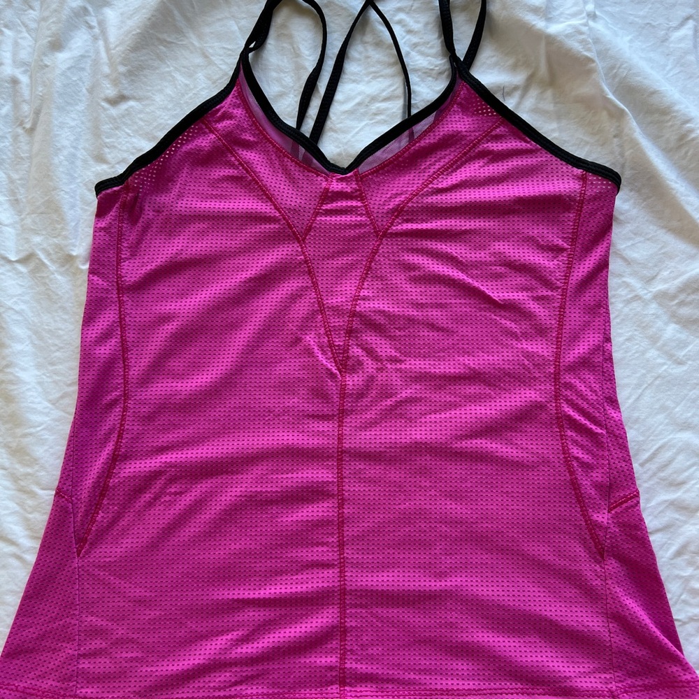 Lucky in love size M 8-10 Pink Mesh Tank Top EUC